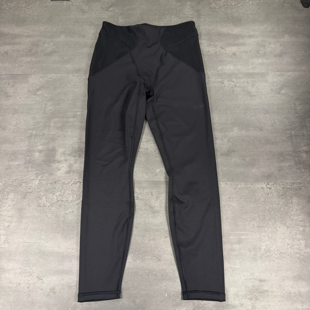 Savage X Fenty Leggings L Sport Ribbed Contrast Black Curve Alert High Waist